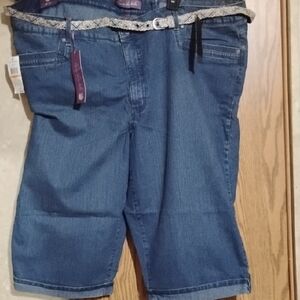 Gloria Vanderbilt Denim Bermuda Shorts in Blue